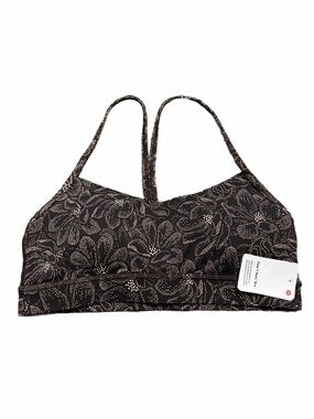 NWT Lululemon Flow Y Bra * Nulu (Dotted Magnolia Pink Multi) Size 8